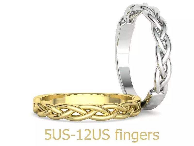 braided wedding band ring 3dprint model