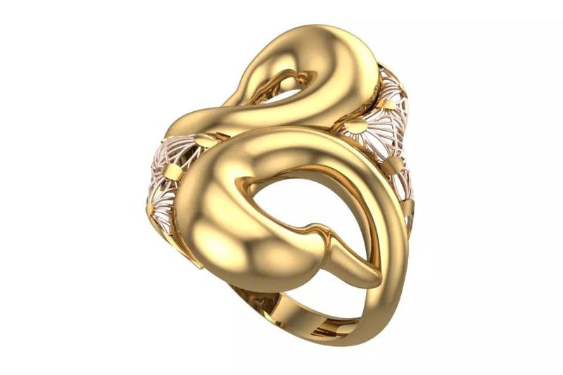 Bold Honeycomb Twist Ring- Lightweight 3D Printable Model-R7-10