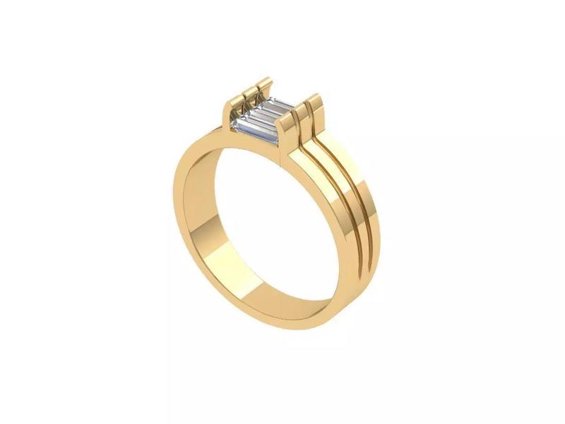 Baguette Solitaire Ring