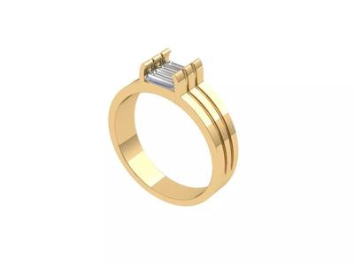 Baguette Solitaire Ring