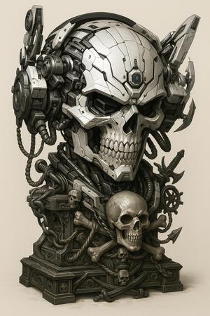 Skull Robot-Mecha Pirate - Original Figure