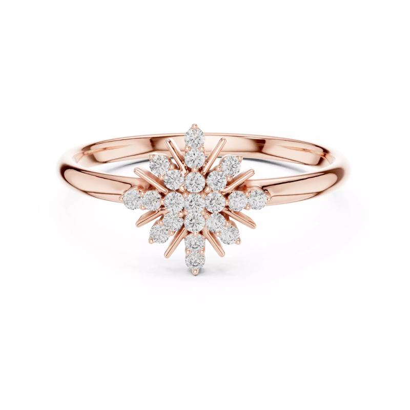 Asterisk Shape Round Cut Diamond Engagement Ring 3DM STL Video