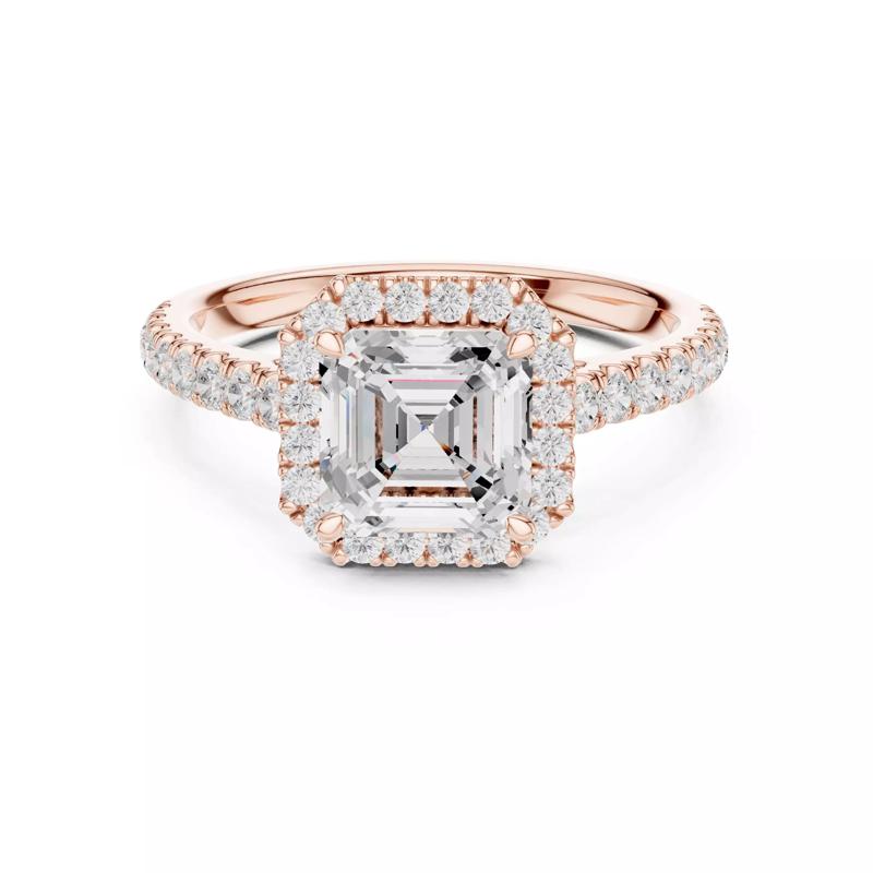 Asscher Cut Halo Diamond Engagement Ring 3DM STL Video