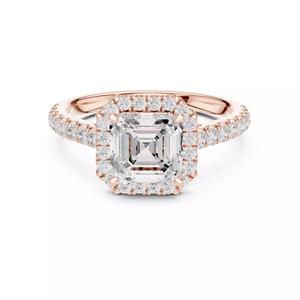 Asscher Cut Halo Diamond Engagement Ring 3DM STL Video
