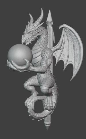 Guardian Dragon with Crystal Orb