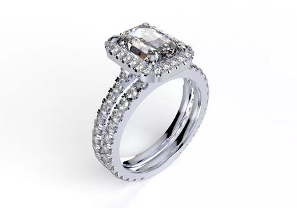 Bridal Set Engagement Ring  With Shadow Band Model- CC95