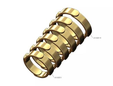 Overlapping oblong tags band US sizes 6to10