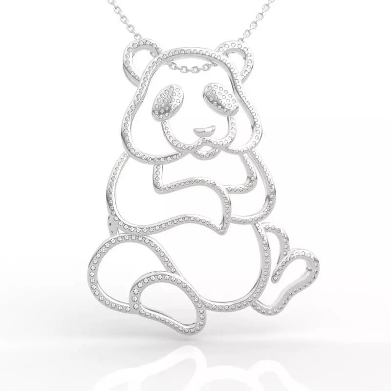 Stunning Panda Diamond Necklace