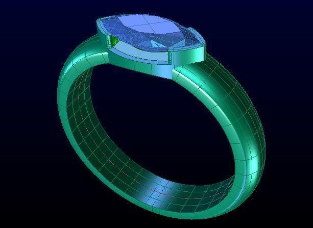 G1002 Gridwork Signet Ring 3gm