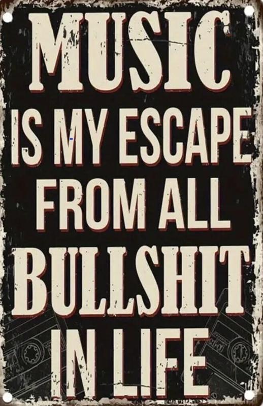 Music is my escape from all the bullshit in life