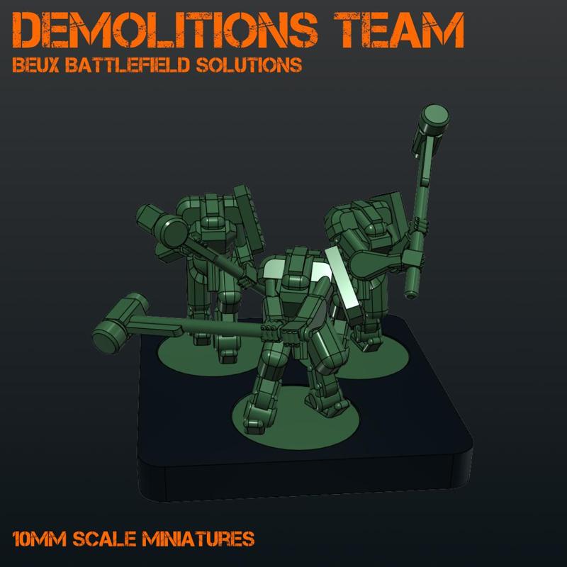 Exo-Armour Teams: 10mm scale wargame minatures