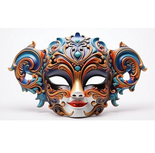 2184 Venetian Carnival Mask Color 3D Model, magic, dragon, serpent, mask, gnome, gorgon, venetian carnival, wild, fox, monster, cat, fair, witch, werewolf, horror, beast, snake, troll, skeleton dance