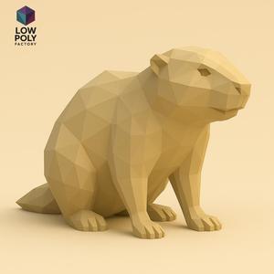 Castor - Ingenious rodent river and lake builder Low Poly style