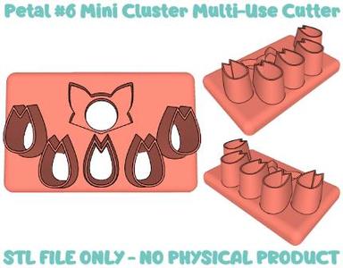 Petal #6 Mini Cluster polymer clay cutter STL file