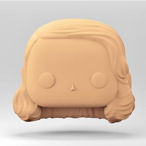 Stylized Chibi / POP Head STL | 3D Print File | WH_3-17 | Medium wavy hair