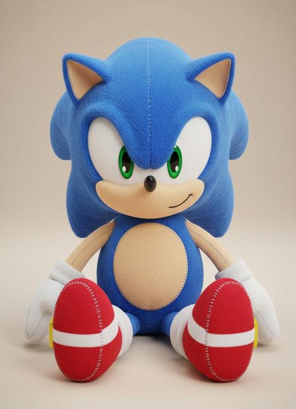 Sonic Plush Steiff & Japanese Artisan Style - Scalable