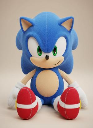 Sonic Plush Steiff & Japanese Artisan Style - Scalable