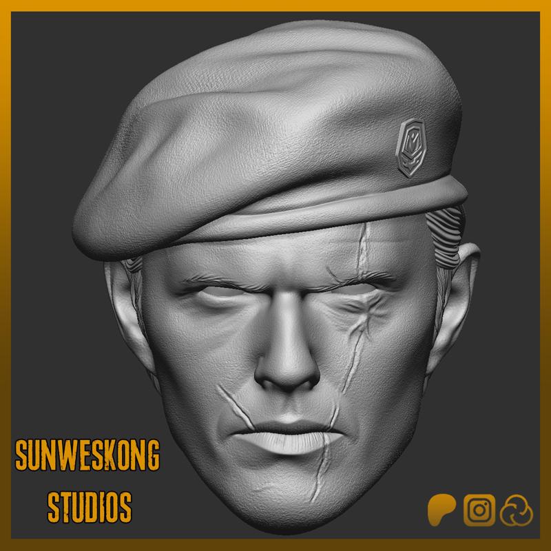 Residual Evil 4 Remake Jack Krauser Neutral Headsculpt Pack