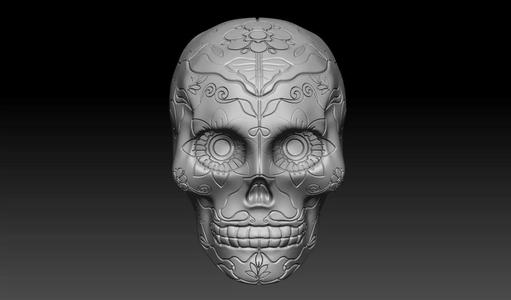 Flowered Skull 3D Printable Model