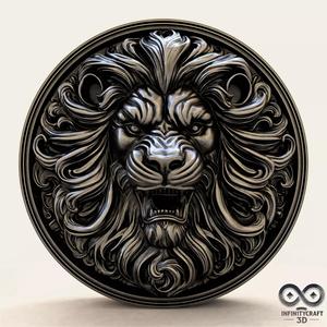 Majestic Lion Head Wall Sculpture No6  3D Printable STL Relief