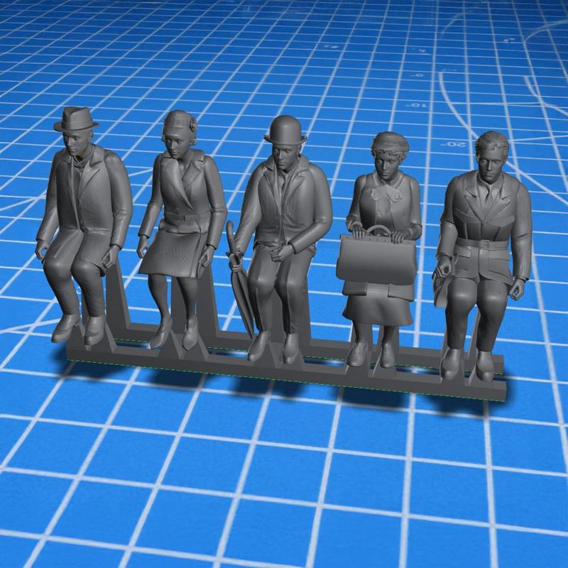 FG16 - 1930s Sitting Passengers (N scale) 1:152