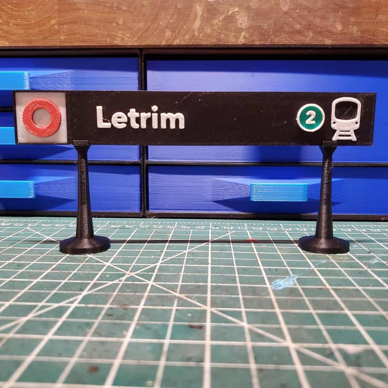 OCTranspo Transit - O Train light rail station signs, Ottawa Canada - Letrim