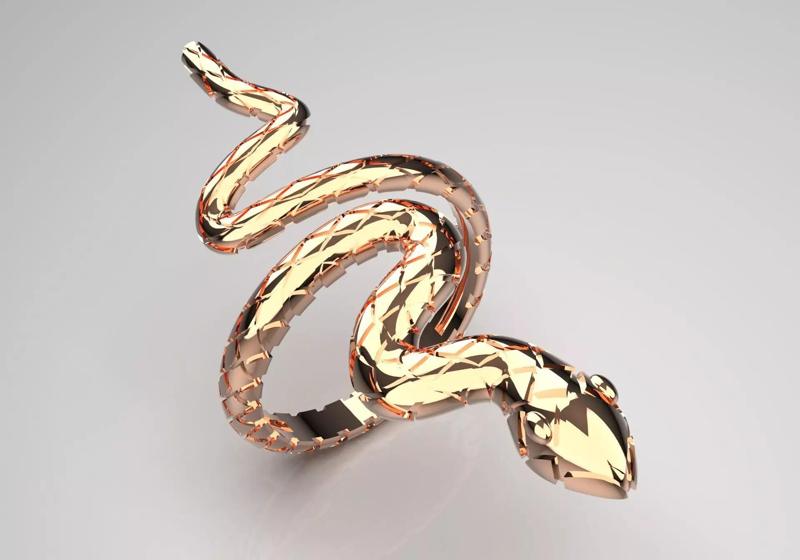 Rose gold ring snake design model gr0068