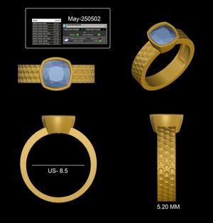 Gents Cushion Ring with beautiful pattern