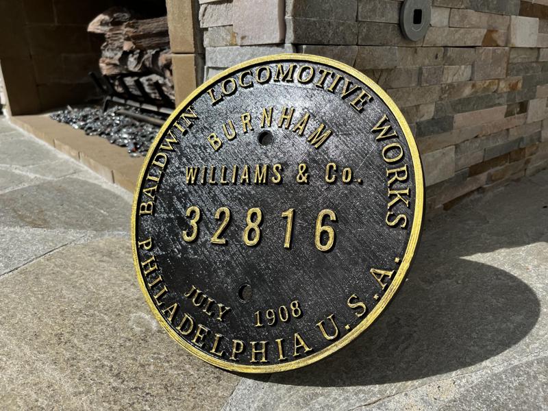 Baldwin Locomotive Works Builders Plate 12"
