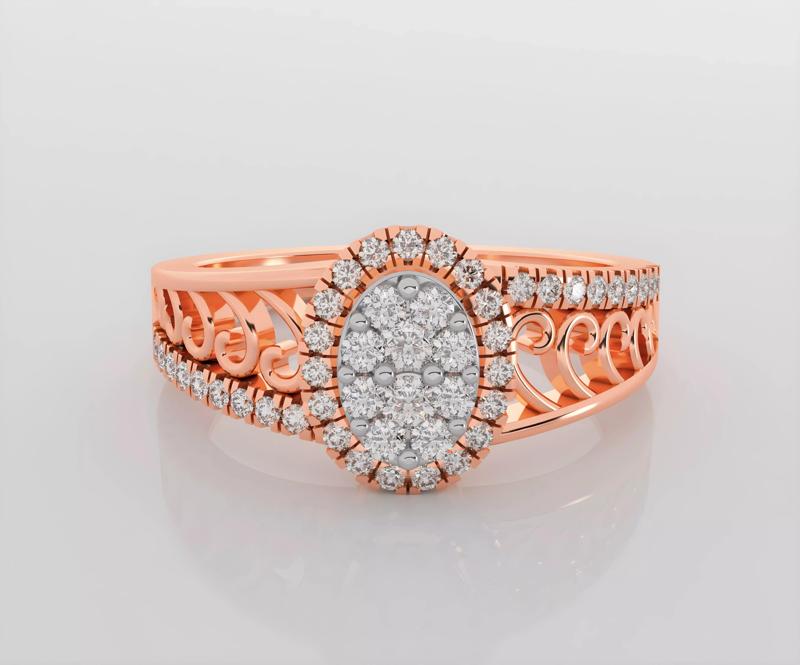 Italian diamond ring 3dm stl render detail