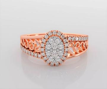 Italian diamond ring 3dm stl render detail