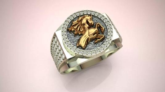 Horse Diamond Ring 3D print model