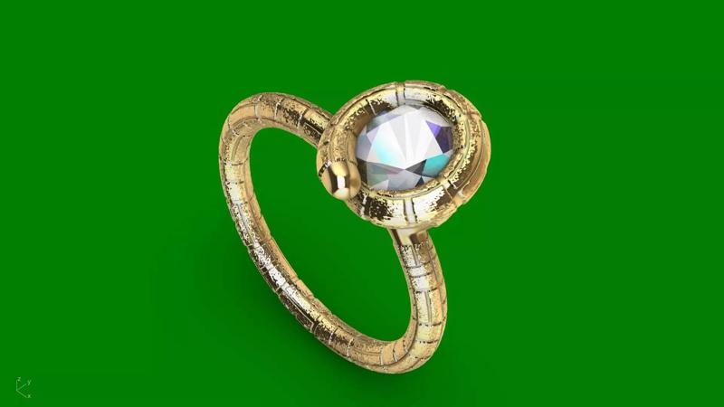 ice cream cone dimaond and pearl rings stl verified