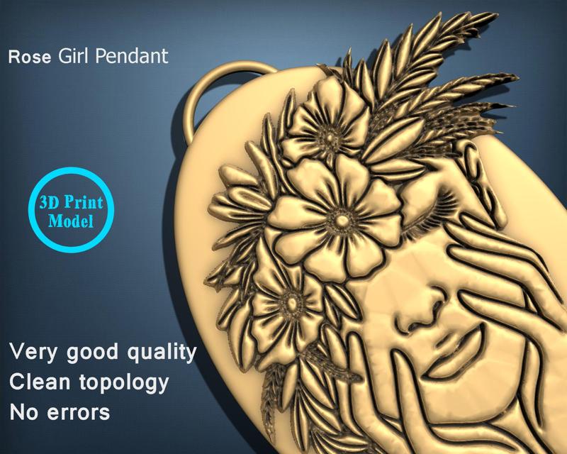 rose girl pendant
