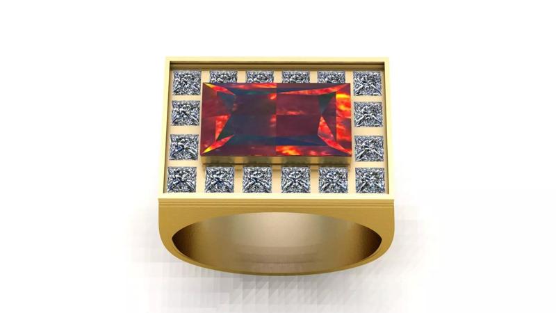 Hip Hop Men Fashion Diamond Ring 3d printable Model