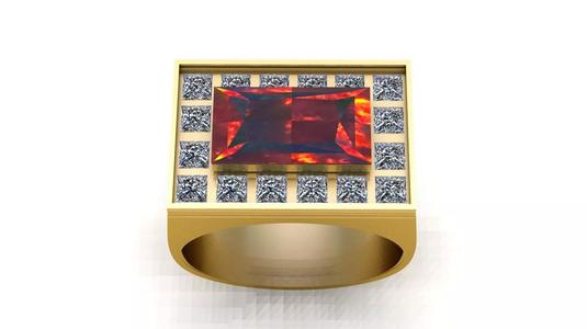 Hip Hop Men Fashion Diamond Ring 3d printable Model