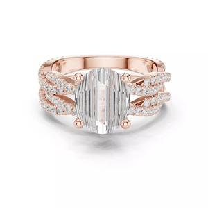 10x8mm Oval Cut Twisted Shank Wedding Ring Set 3DM STL Video