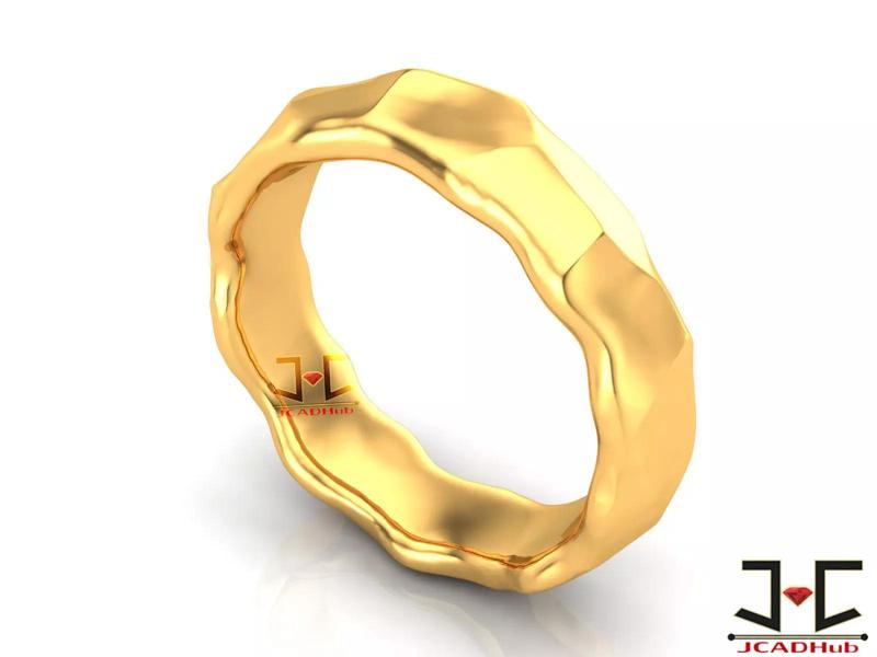 0223 - Hammered Ring - JCADHub