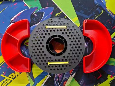 Mochuang (Dianwei) Filament Spool Storage Box, a rotating storage box made from empty filament spools, stackable.