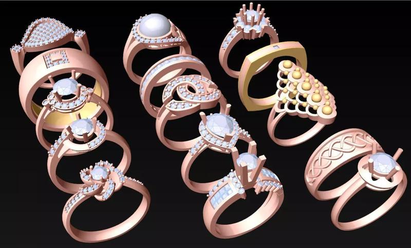 15  Womens Ring - Collection 3d Ring Jewellery Models bulk- AW22