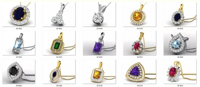 pendant15 cad files colour stone part 01