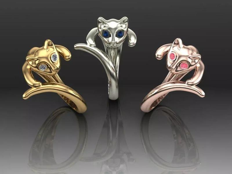 23-ex two cat shaped rings