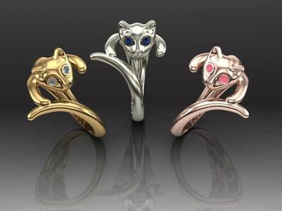 23-ex two cat shaped rings