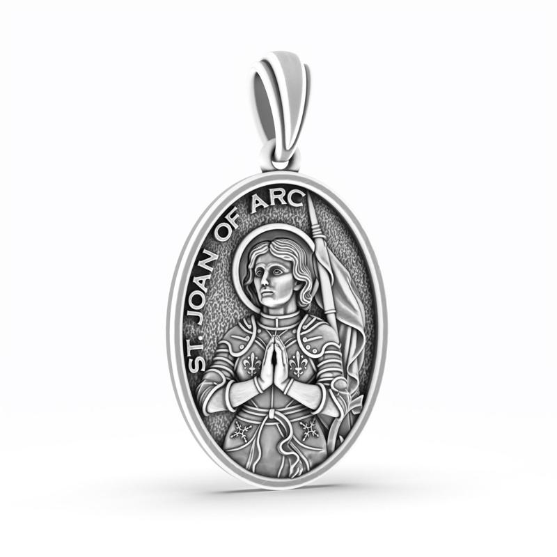 Saint Joan of Arc Christian Medal Jeanne d Arc Pendant