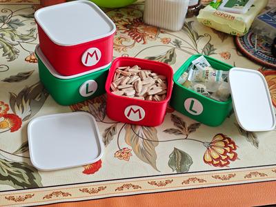 Stackable coffee table snack box, storage box with lid, Mario and Luigi small square box, desktop storage box, tool parts and sundries storage box, candy box
