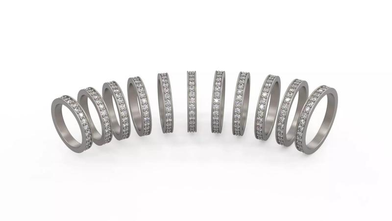 Model 1221 Eternity Diamond Band Ring 5-10 US Size 2mm Diamond