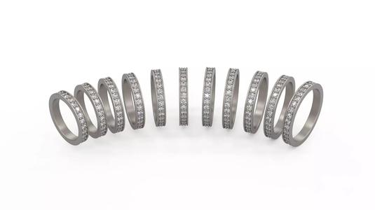 Model 1221 Eternity Diamond Band Ring 5-10 US Size 2mm Diamond