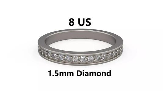 Model 1228 Eternity Band Ring 8 US Size 1point5mm Diamond