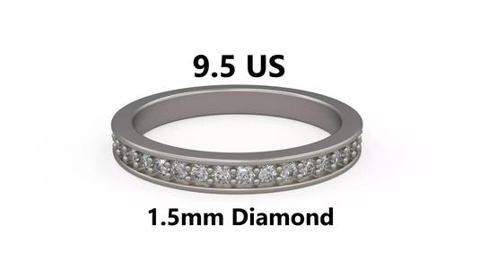 Model 1231 Eternity Band Ring 9 and half US Size 1pnt5mm Diamond