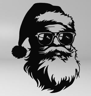 Cool Santa Claus with Sunglasses – Line Art | 3D Model